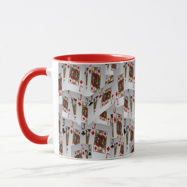 Jack, Pokerkarten, Red Combo Kaffee Tasse (Links)