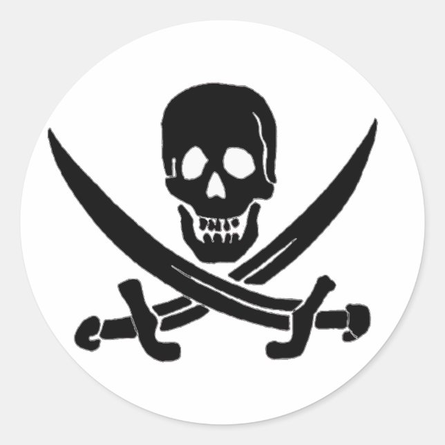 Jack Rackham-Black Runder Aufkleber (Vorderseite)