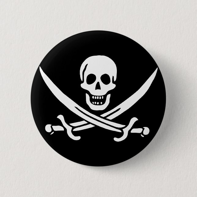 Jack Rackham Piratenflagge-FlaggePirat Button (Vorderseite)