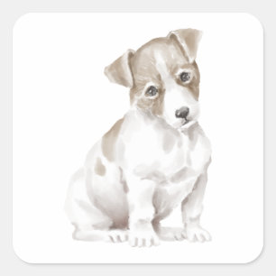 Jack Russel 3 Quadratischer Aufkleber