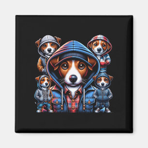 Jack Russel Gangster Hunde Magnet