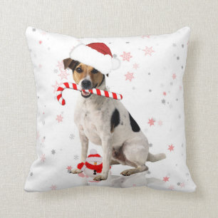 Jack-Russel-Hundeweihnachtsfeiertags-Kissen Kissen