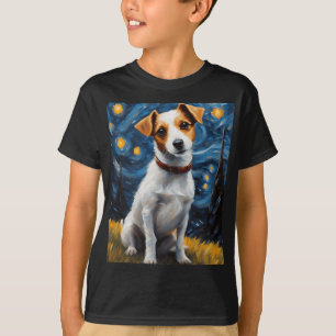 Jack Russel mit Collar Painting Print T-Shirt