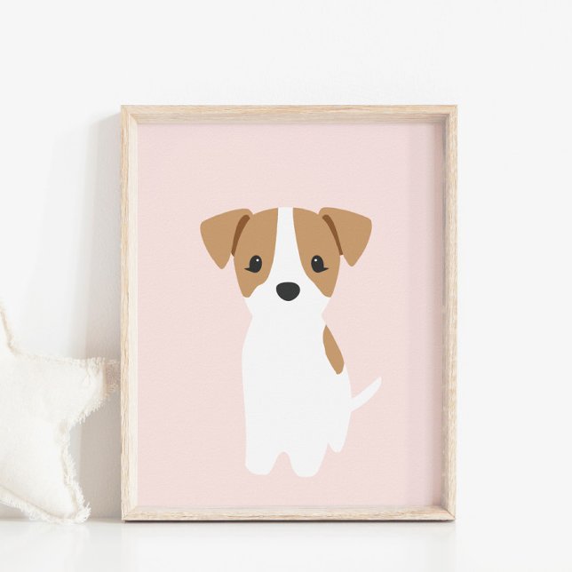 Jack Russel Puppy Pink Kinderzimmer Decor Poster (Von Creator hochgeladen)