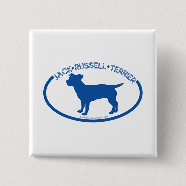 Jack-Russel-Silhouette-Knopf Button (Vorderseite)
