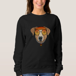 Jack Russel Terrier aus dem 70er mit Sonnenbrille Sweatshirt
