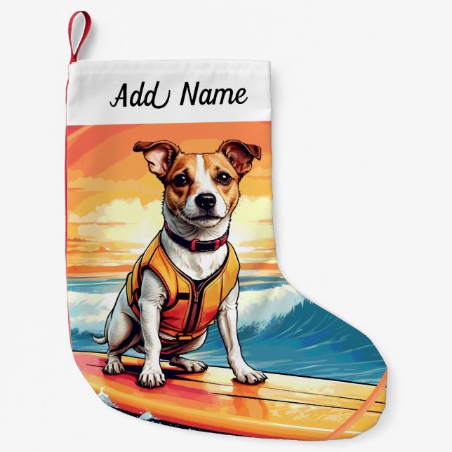 Jack Russel Terrier Dog Kleiner Weihnachtsstrumpf (Vorderseite)