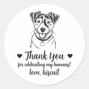 Jack Russel Terrier Hund Hochzeit Geschenkaufklebe Runder Aufkleber