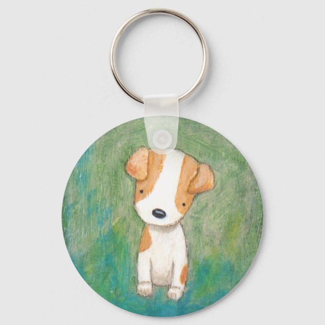 Jack Russel Terrier Puppy Dog Schlüsselkette Schlüsselanhänger (Vorderseite)