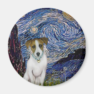 Jack Russell 10 - Starry Night Magnet