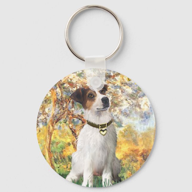 Jack Russell 3 - Frühjahr Schlüsselanhänger (Vorderseite)
