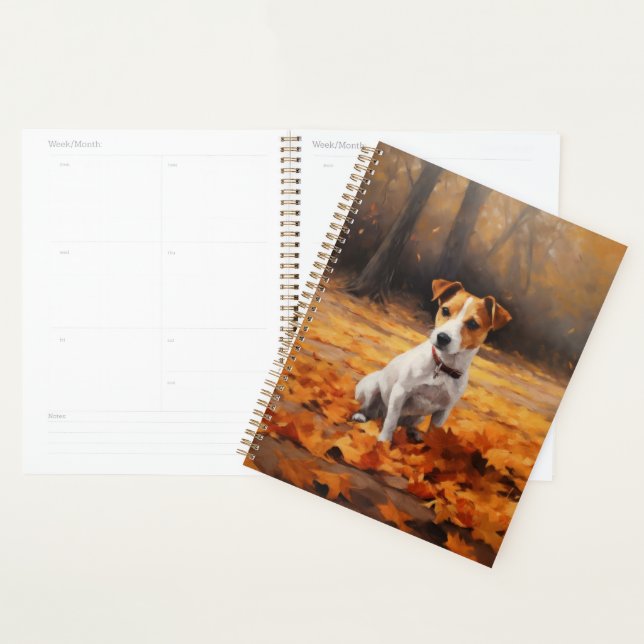 Jack Russell à l'automne Feuilles automne Inspire (Devant avec enveloppe)