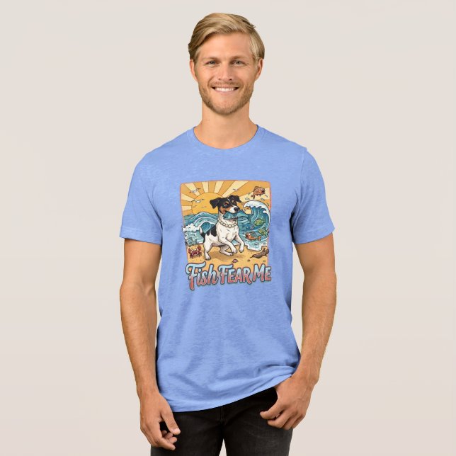 Jack Russell Angelshirt Tri-Blend Shirt (Vorderseite voll)