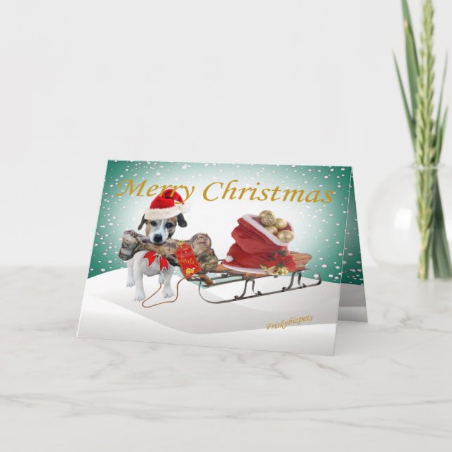 Jack Russell Cadeau pour cartes de voeux Père Noël (Devant)