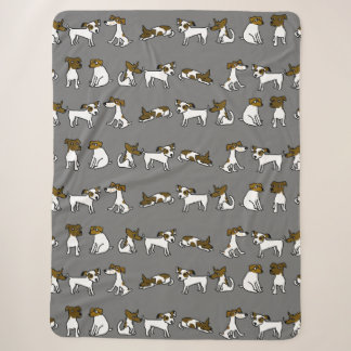 Jack Russell Cartoon Blanket Sherpadecke