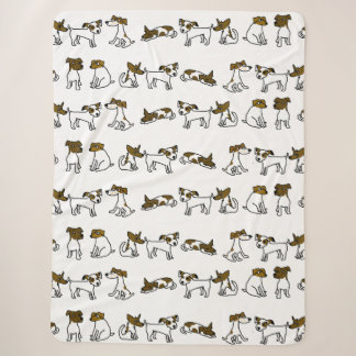 Jack Russell Cartoon Blanket Sherpadecke