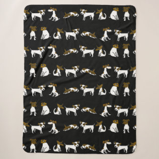Jack Russell Cartoon Blanket Sherpadecke