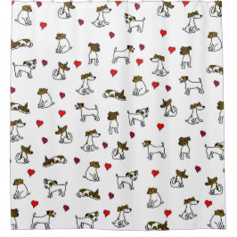 Jack Russell Cartoon Duschvorhang