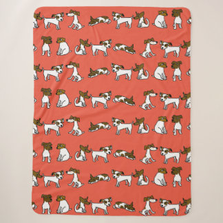 Jack Russell Cartoon Sherpa Blanket Sherpadecke