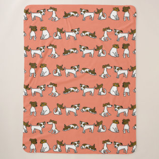 Jack Russell Cartoon Sherpa Blanket Sherpadecke