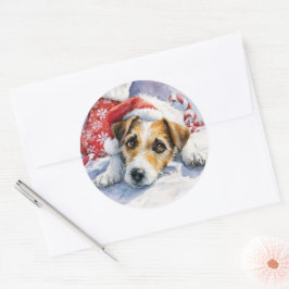 Jack Russell Christmas Round Sticker
