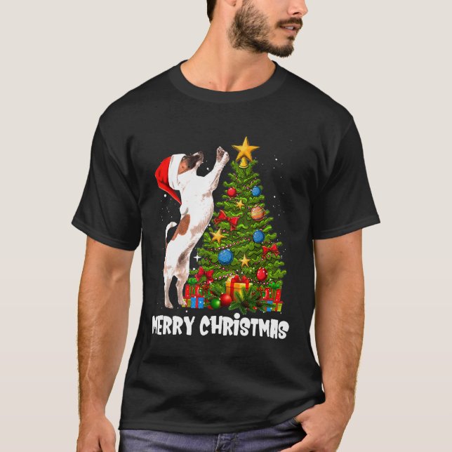 Jack Russell Christmas Tree T-Shirt (Vorderseite)
