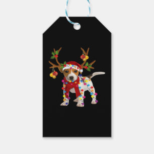 Jack Russell Dog Gorgeous Reindeer Weihnachtslicht Geschenkanhänger