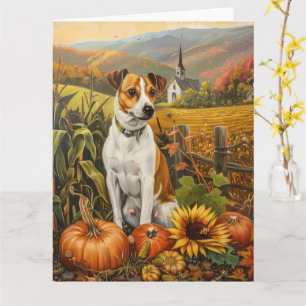 Jack Russell Dog Herbsternte Erntedank Karte