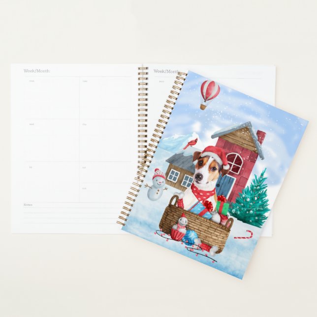 Jack Russell Dog Im Schnee Weihnachtshund Haus Planer (Anzeige)