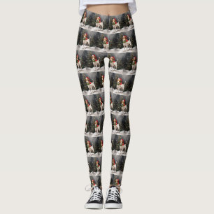 Jack Russell Dog in Schnee Weihnachten Leggings
