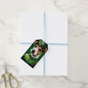 Jack Russell Dog in St. Patrick's Day Dress Geschenkanhänger