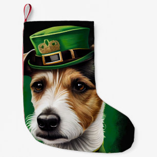 Jack Russell Dog in St. Patrick's Day Dress Kleiner Weihnachtsstrumpf