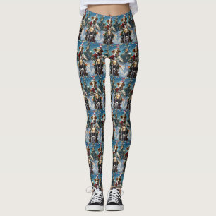 Jack Russell Dog Riding Motorrad Weihnachten Leggings