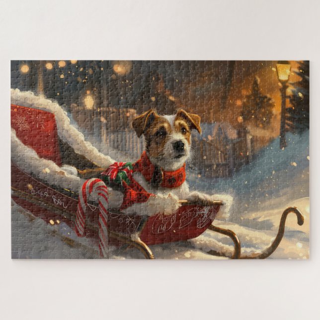 Jack Russell Dog Weihnachtsfest (Horizontal)