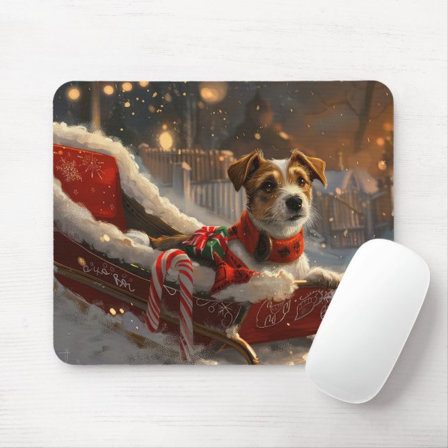 Jack Russell Dog Weihnachtsfest Mousepad (Mit Mouse)