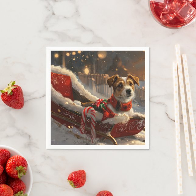 Jack Russell Dog Weihnachtsfest Serviette (Beispiel)
