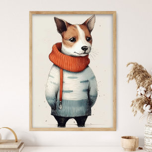 Jack Russell en impression de pull, décoration de
