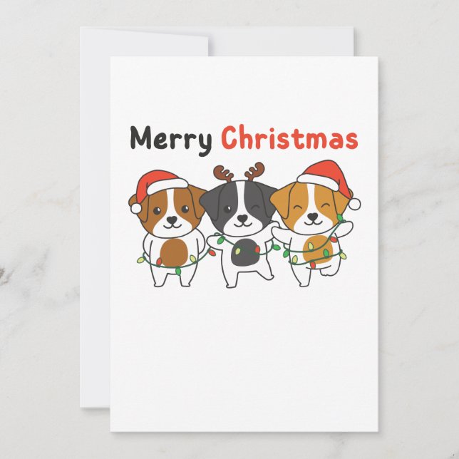 Jack Russell Frory Weihnachten Niedliche Hunde (Vorderseite)