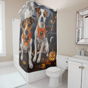 Jack Russell Halloween Gruselig Duschvorhang