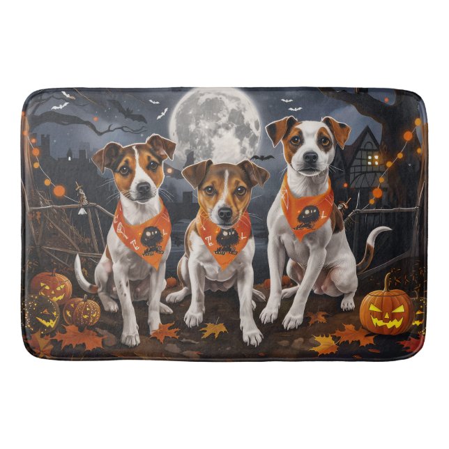 Jack Russell Halloween Spooky Badematte (Vorderseite)