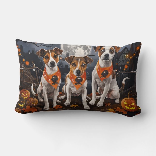 Jack Russell Halloween Spooky Lendenkissen (Rückseite)