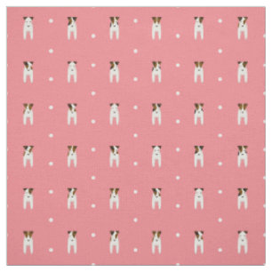 Jack Russell hat winzige Terrier Dots Muster pink Stoff
