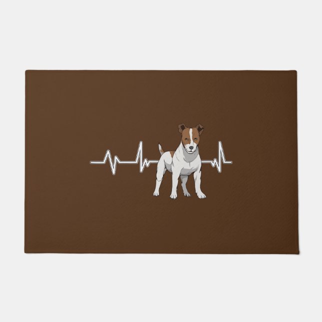 Jack Russell Heartbeat Dog Owner Heart Rate Jack R Fußmatte (Vorderseite)