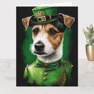 Jack Russell Hund im St. Patrick's Day Kleid Karte