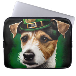 Jack Russell Hund im St. Patrick's Day Kleid Laptopschutzhülle