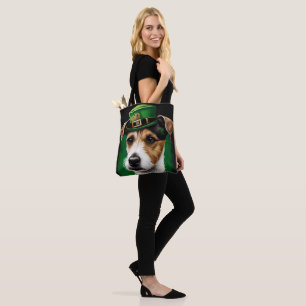 Jack Russell Hund im St. Patrick's Day Kleid Tasche