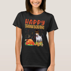 Jack Russell Hund sieht Truthahnfleisch Glücklich  T-Shirt