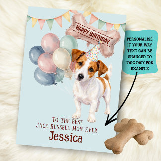 Jack Russell Hundemama/-papa Geburtstag Karte