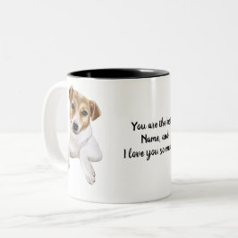 Jack Russell, ich Liebe Sie, Zweifarbige Tasse