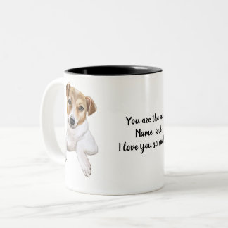 Jack Russell, ich Liebe Sie, Zweifarbige Tasse